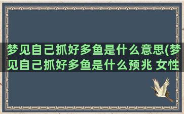 梦见自己抓好多鱼是什么意思(梦见自己抓好多鱼是什么预兆 女性)